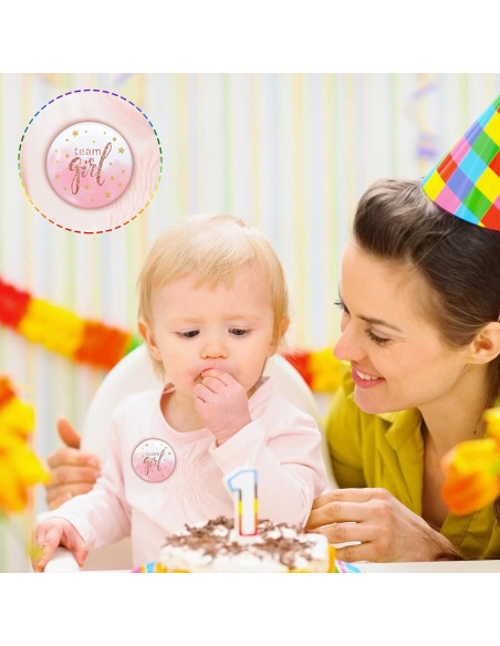 80 Piezas Pines de Botón Acuarela Revelación de Género 3.8 cm