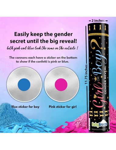 Cañón de Confeti Biodegradable BabyBreeze 4 Rosas 15 pies