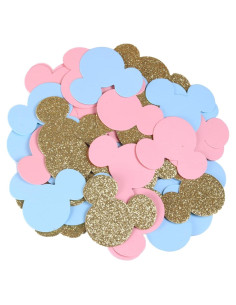 Confeti de Minnie 100 piezas Rosa Dorado Azul Bebé