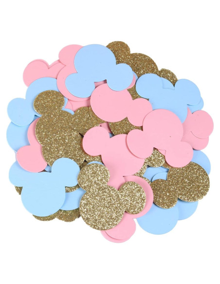 Confeti de Minnie 100 piezas Rosa Dorado Azul Bebé