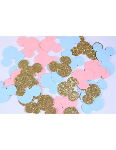 Confeti de Minnie 100 piezas Rosa Dorado Azul Bebé