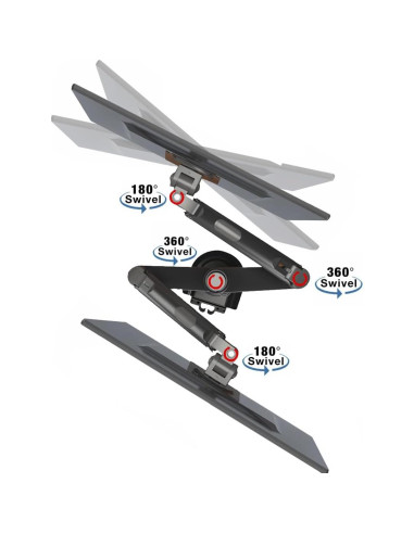 Soporte Doble Monitor NB North Bayou H180-G 2 Pantallas 27"