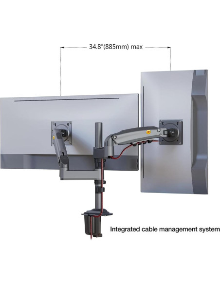 Soporte Doble Monitor NB North Bayou H180-G 2 Pantallas 27" Soporte Doble Monitor NB North Bayou H180-G 2 Pantallas 27"