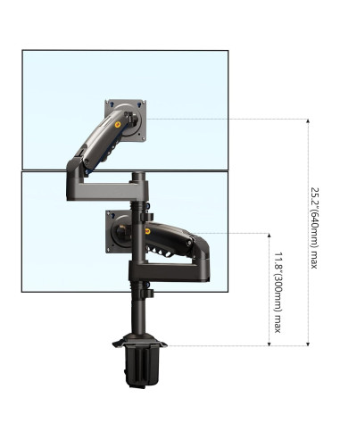 Soporte Doble Monitor NB North Bayou H180-G 2 Pantallas 27"