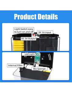 Acuario AQUANEAT 4.5 Litros con Luz LED y Filtro 2