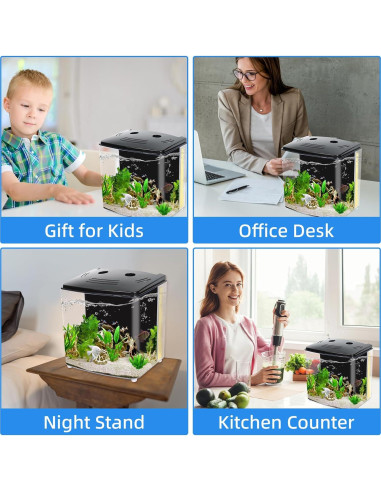 Acuario AQUANEAT 4.5 Litros con Luz LED y Filtro