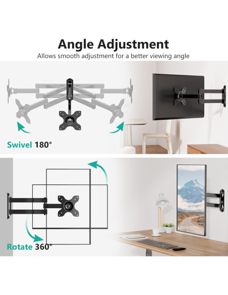 Soporte de Pared Articulado WALI para TV 13-32" Negro