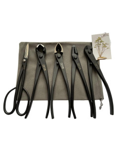 Juego de herramientas de bonsái Vouiu 5 piezas acero inoxidable