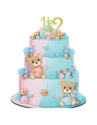 Conjunto 19 Piezas Adornos Pastel Revelación Gerrii