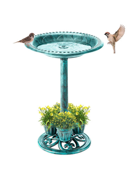 Fuente para Aves Demeyad con 4 Macetas 71 cm Verde Vintage Fuente para Aves Demeyad con 4 Macetas 71 cm Verde Vintage