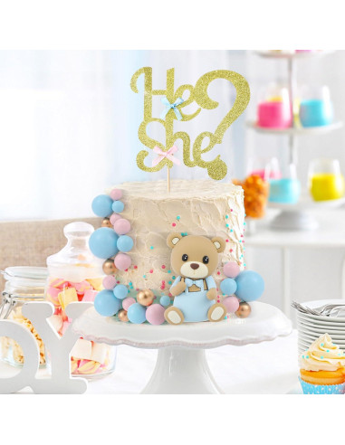 Conjunto 19 Piezas Adornos Pastel Revelación Gerrii