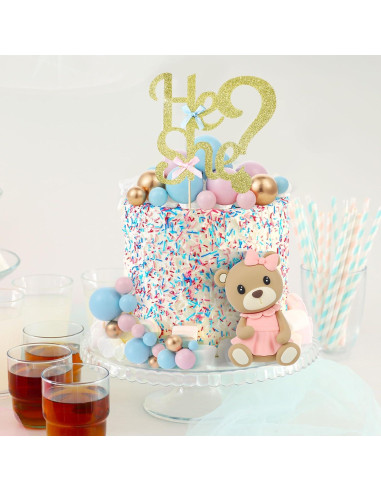 Conjunto 19 Piezas Adornos Pastel Revelación Gerrii