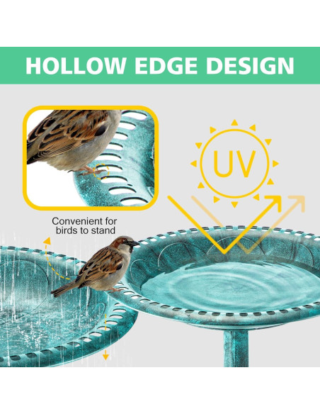 Fuente para Aves Demeyad con 4 Macetas 71 cm Verde Vintage Fuente para Aves Demeyad con 4 Macetas 71 cm Verde Vintage