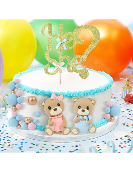 Conjunto 19 Piezas Adornos Pastel Revelación Gerrii