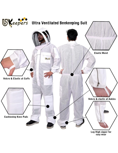 Traje de Apicultura USKeepers XL Ultra Ventilado con Guantes