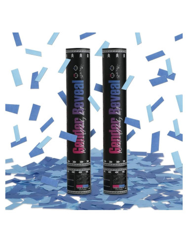 Cañón de Confeti Azul DOUKEE 30 cm Biodegradable 2 PZ