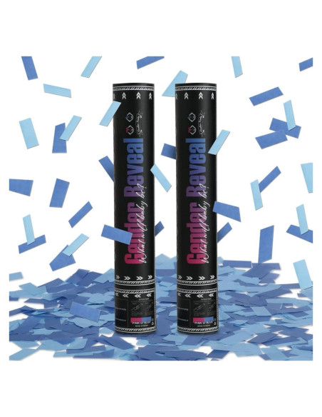 Cañón de Confeti Azul DOUKEE 30 cm Biodegradable 2 PZ