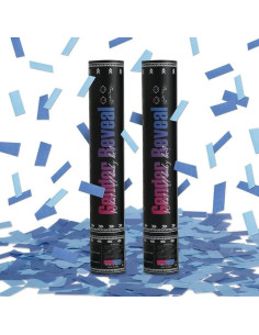 Cañón de Confeti Azul DOUKEE 30 cm Biodegradable 2 PZ 2