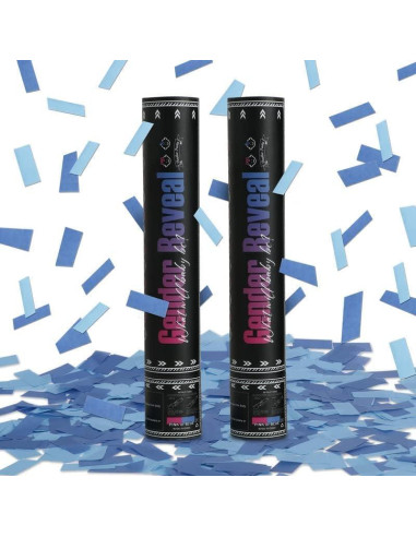 Cañón de Confeti Azul DOUKEE 30 cm Biodegradable 2 PZ