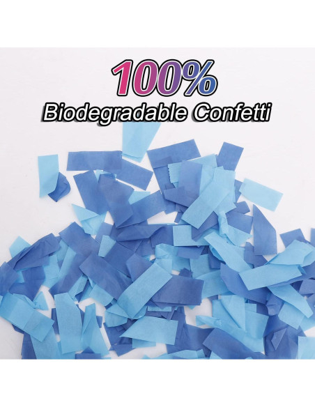 Cañón de Confeti Azul DOUKEE 30 cm Biodegradable 2 PZ