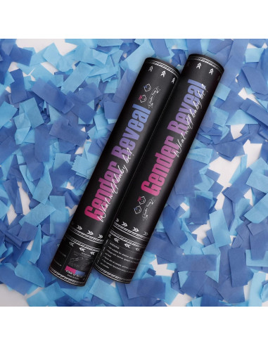 Cañón de Confeti Azul DOUKEE 30 cm Biodegradable 2 PZ