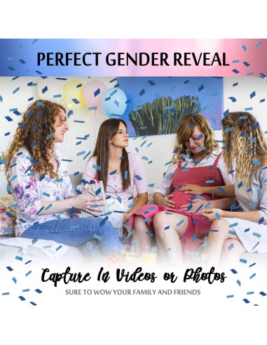 Cañón de Confeti Azul DOUKEE 30 cm Biodegradable 2 PZ