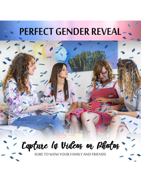 Cañón de Confeti Azul DOUKEE 30 cm Biodegradable 2 PZ