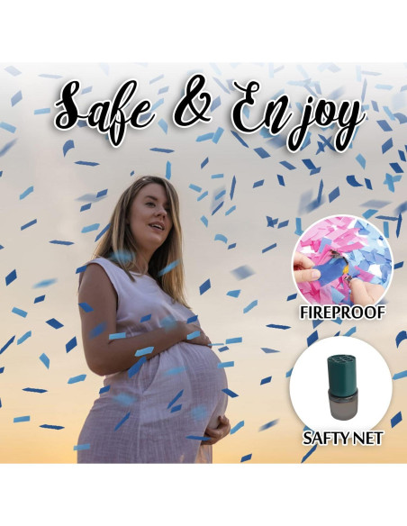 Cañón de Confeti Azul DOUKEE 30 cm Biodegradable 2 PZ