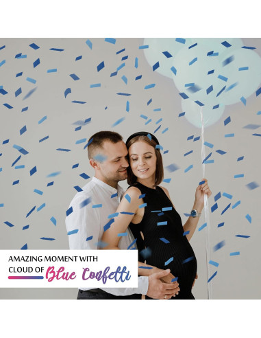 Cañón de Confeti Azul DOUKEE 30 cm Biodegradable 2 PZ