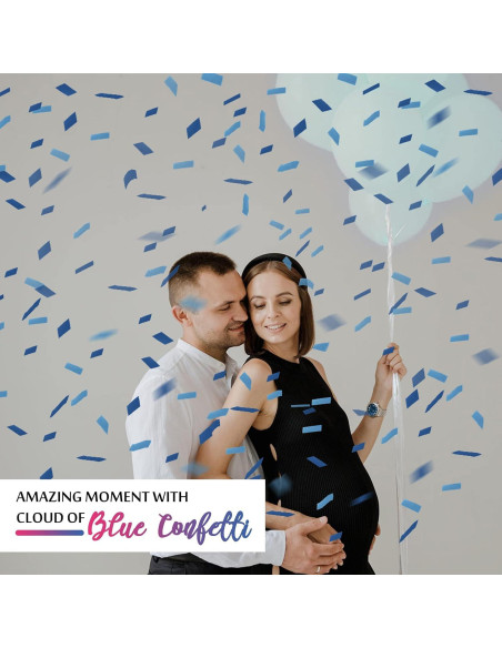 Cañón de Confeti Azul DOUKEE 30 cm Biodegradable 2 PZ