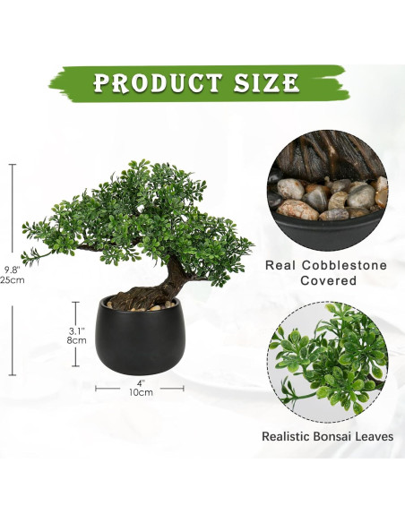 Árbol Bonsái Artificial Briful Junípero 25.4cm Verde