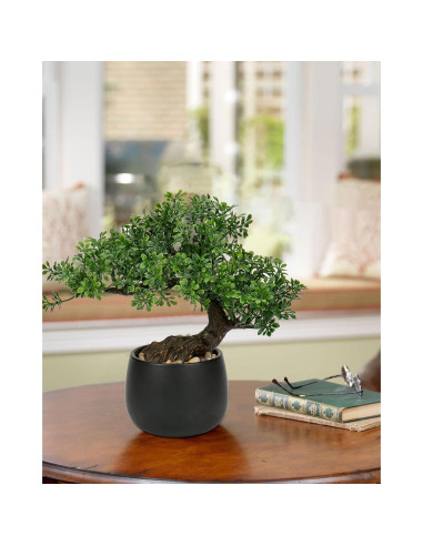 Árbol Bonsái Artificial Briful Junípero 25.4cm Verde
