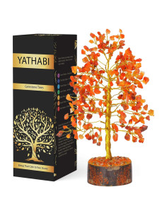 Árbol de Cristal YATHABI de Cornalina 25,4 cm Feng Shui