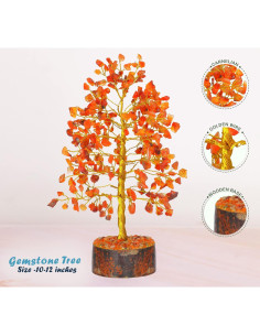 Árbol de Cristal YATHABI de Cornalina 25,4 cm Feng Shui 2