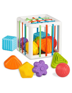 Juguetes Montessori Aprilwolf Cubo y 6 Bloques Sensoriales