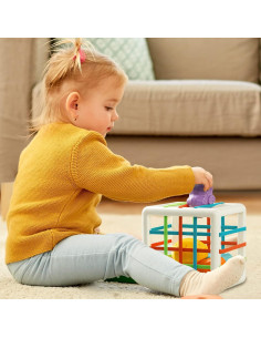 Juguetes Montessori Aprilwolf Cubo y 6 Bloques Sensoriales 2