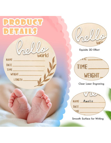 Cartel de Anuncio de Bebé AINBIN 15.24 cm con Soporte y Bolígrafo