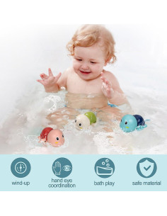 Juguetes de Baño SEPHIX Tortugas para Bebés 3 Piezas 2