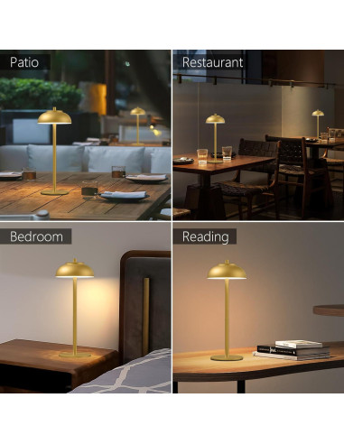 Lámpara de Mesa LED Inalámbrica FenFud 2 Paquetes Oro