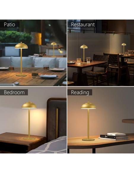 Lámpara de Mesa LED Inalámbrica FenFud 2 Paquetes Oro