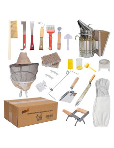 Kit de Apicultura Wiz Bir 22 Piezas con Ahumador y Velo