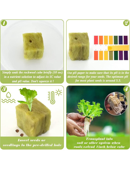 Cubos de Lana de Roca Halatool 1 Pulgada 200 Piezas