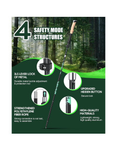 Bastones de Trekking Pojifi PO-TR01 Aluminio Ajustables 135 cm 2