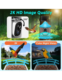 Comedero Inteligente para Aves MYPIN con Cámara 2K HD 2