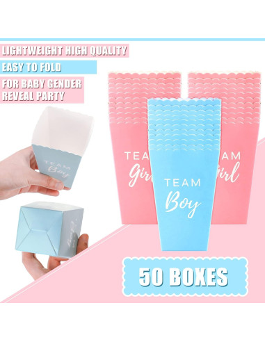 50 Cajas de Palomitas para Revelación de Género - Hotop