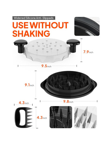 Desmenuzador de Pollo Rempole BG1111, Antideslizante, Rojo