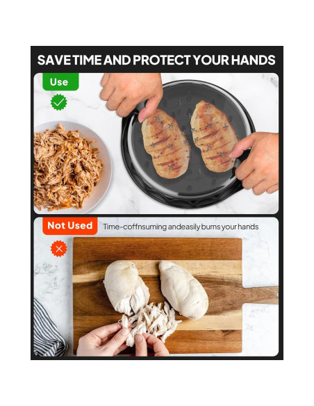 Desmenuzador de Pollo Rempole BG1111, Antideslizante, Rojo