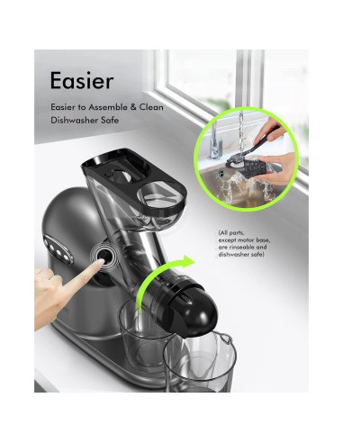 Extractor de Jugo SIFENE Masticador Lento 3" Doble Entrada