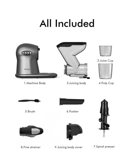 Extractor de Jugo SIFENE Masticador Lento 3" Doble Entrada