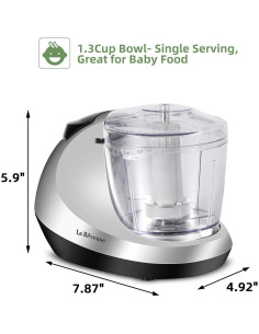 Picadora Eléctrica La Reveuse Mini 1.3 Tazas Acero Inoxidable 2